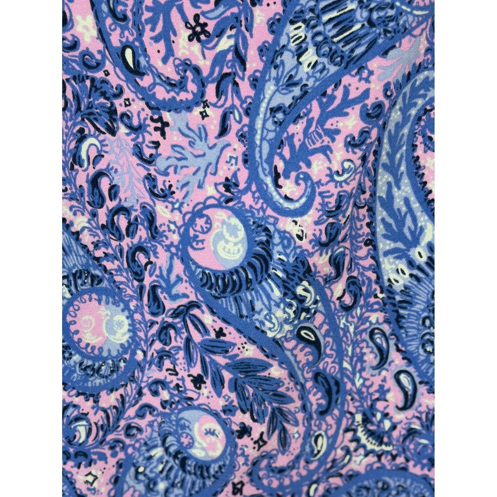 Lilly Pulitzer Fiesta Paisley Purple Iris Dress Womens 10  Sleeveless Side Tie - Picture 3 of 8